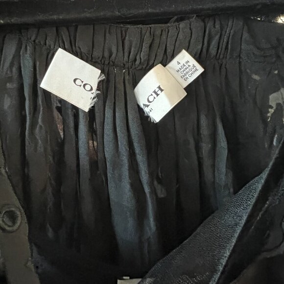 335 Coach Floral Devore Dress Size 4 Color Black - Picture 5 of 7